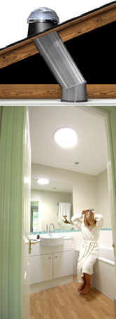 Light Tunnel Illuminating Bathroom